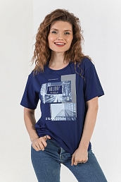 Женская футболка Вита / Темно-синяя